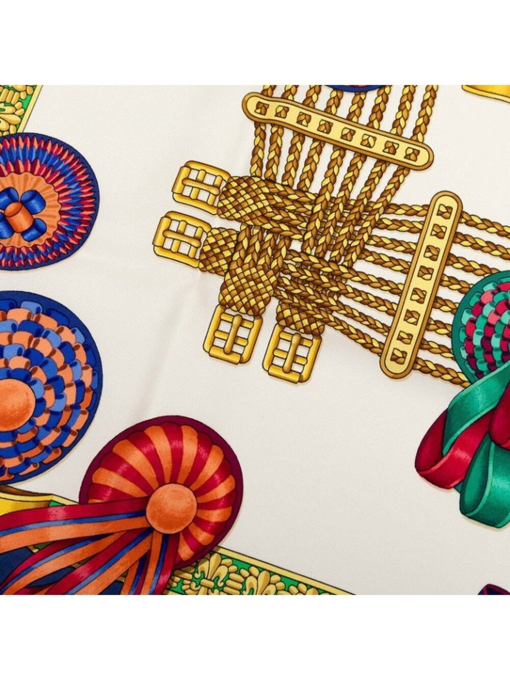 Hermes Carre 90 Les Rubans du Cheval Horse Ribbon Scarf Navy Multicolor Silk - Picture 5 of 8
